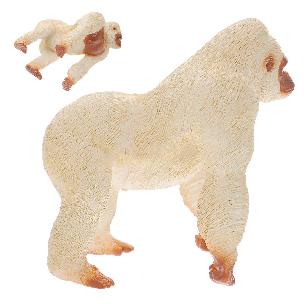 Mini Gorilla Chimpanzee Orangutan Toy Figurine White Plastic X84224