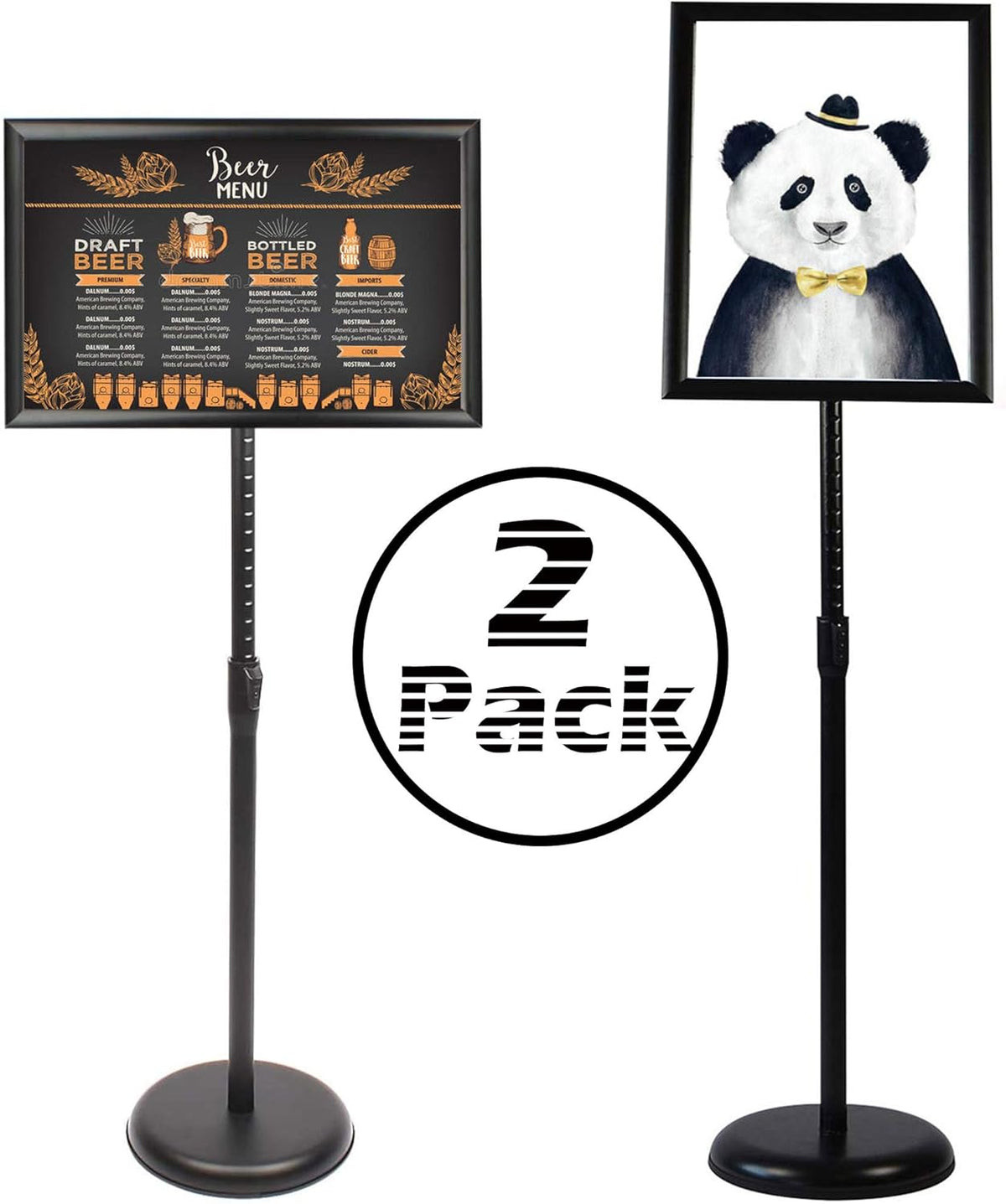 Black 2 Pack Aluminum 8.5 x 11 Snap-Open Frame Sign Holder Z4875