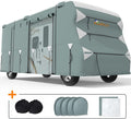 RV Cover, Extra-Thick 5 Layers Anti-UV Top Panel, Fits 26'-29' Motorhome, with 2Pcs Extra Straps & 4 Tire Covers D272400