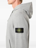 Stone Island 6100062 organic m©lange cotton fleece hooded sweatshirt