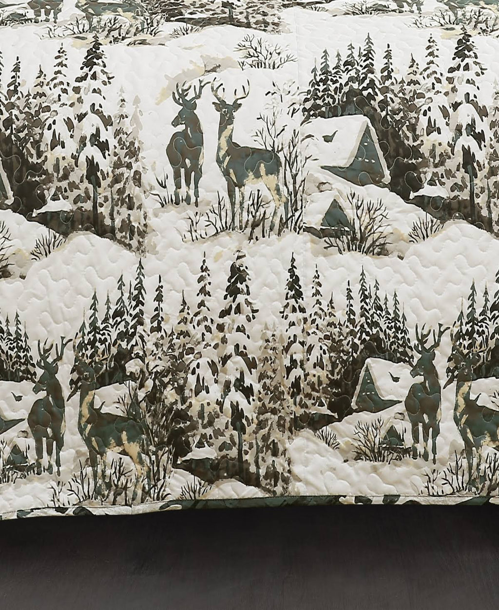Green Camouflage Leaves Quilt Set Full/Queen I60528