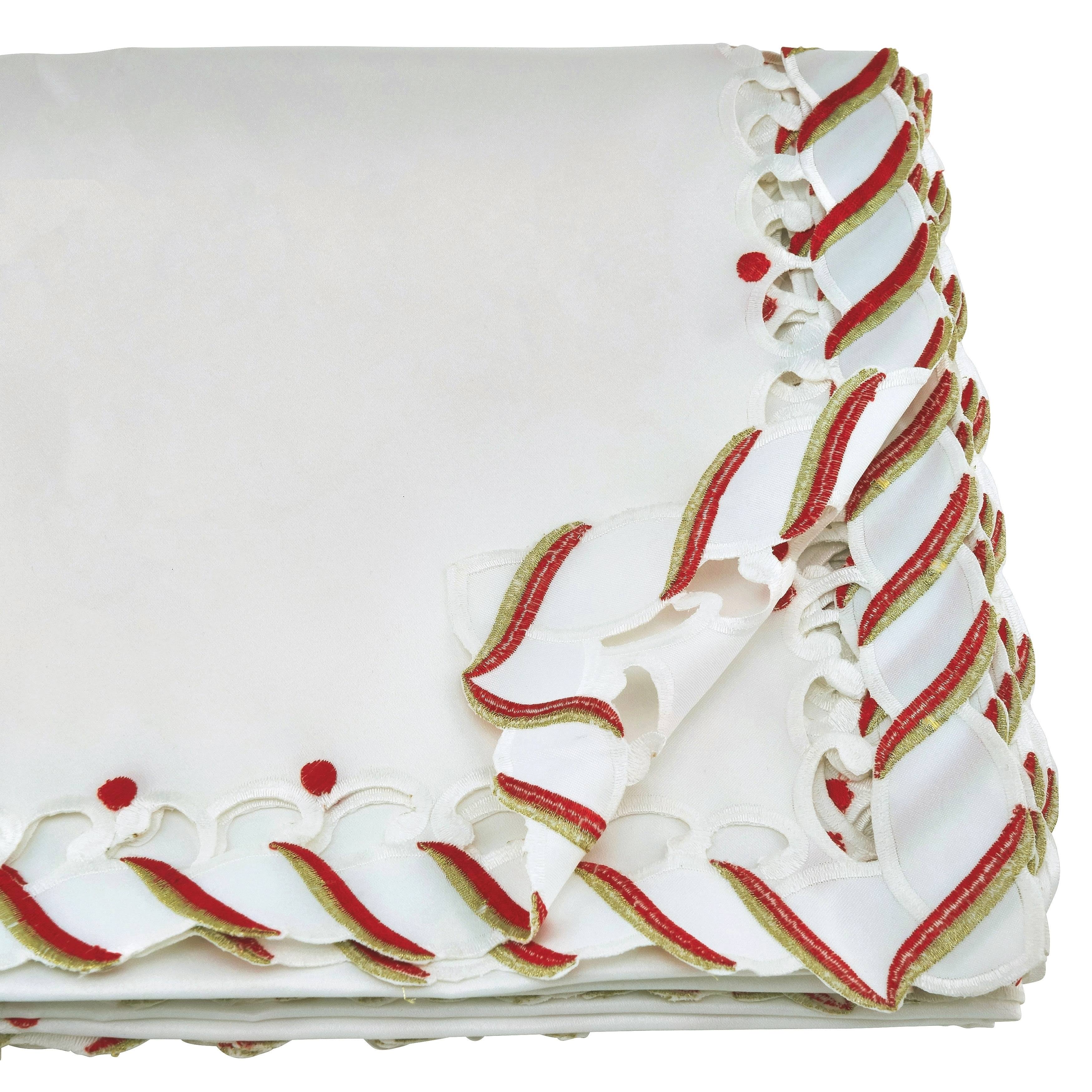 Candy Cane Design Holiday Christmas Tablecloth N5138