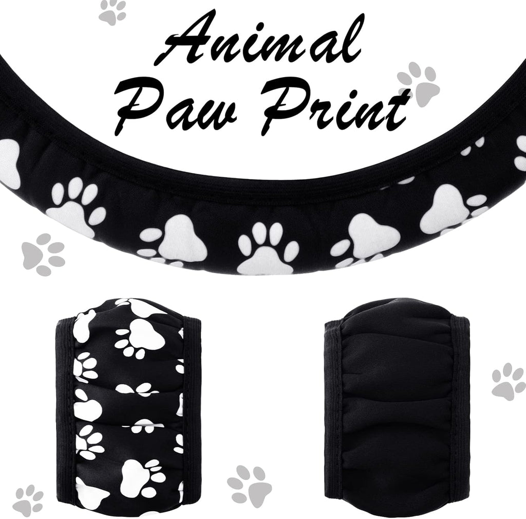 15 Pcs Paw Print Car Seat Cover Full Set V92536