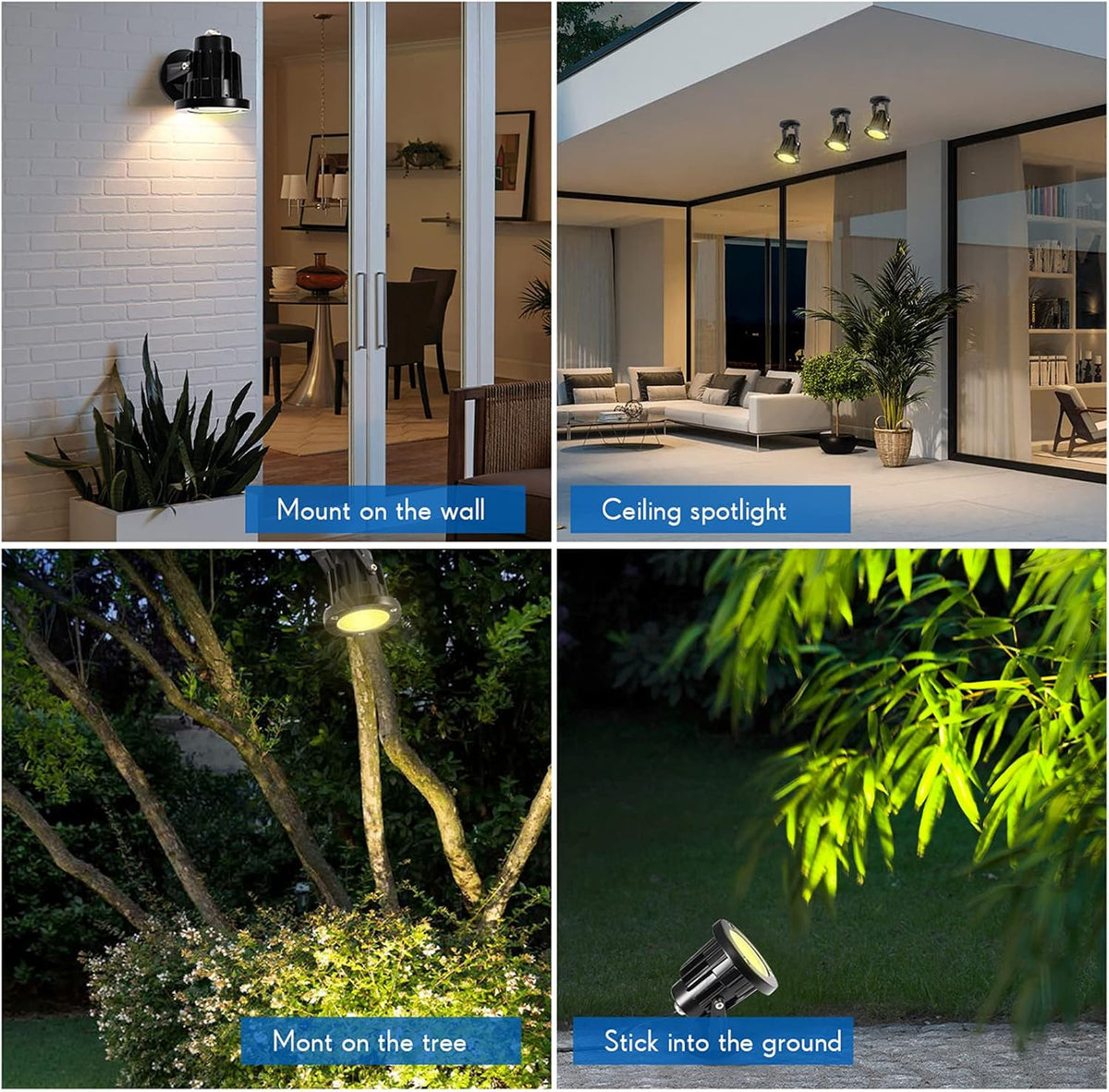 Warm White 12W LED Spot Lights (4 Pack) E556