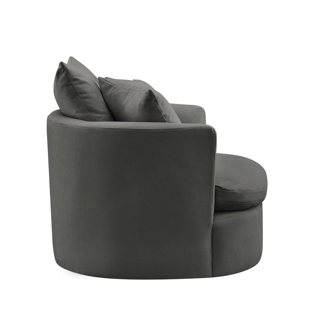Charcoal Linen 360 Swivel Accent Chair C422