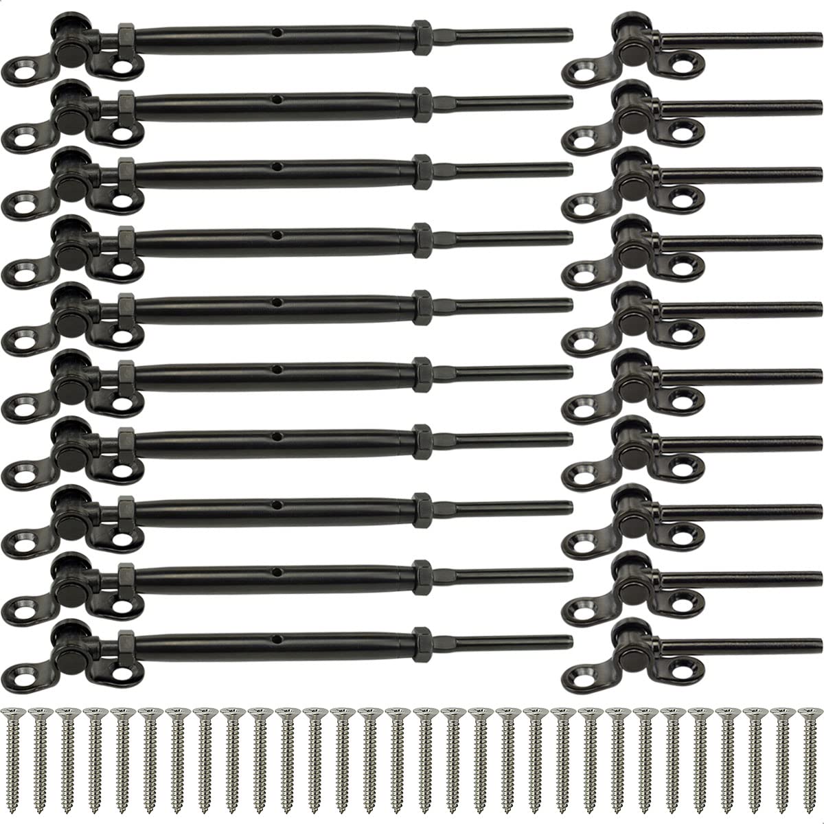 Black Cable Railing Hardware Kit, 10 Pairs B443180