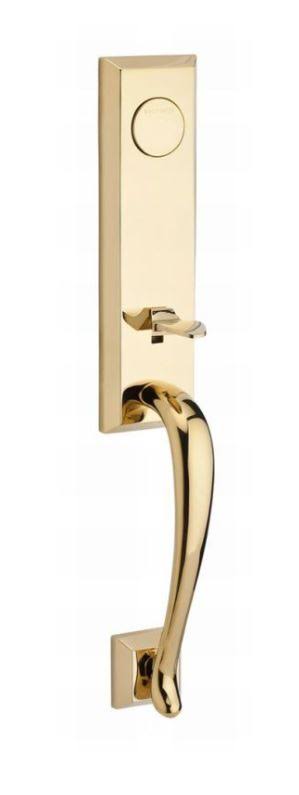 Full Dummy Del Mar Handleset Right Hand Curve Lever Traditional Square Rose Brass U489
