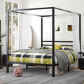 Black Metal Canopy Platform Bed Frame, Queen M954