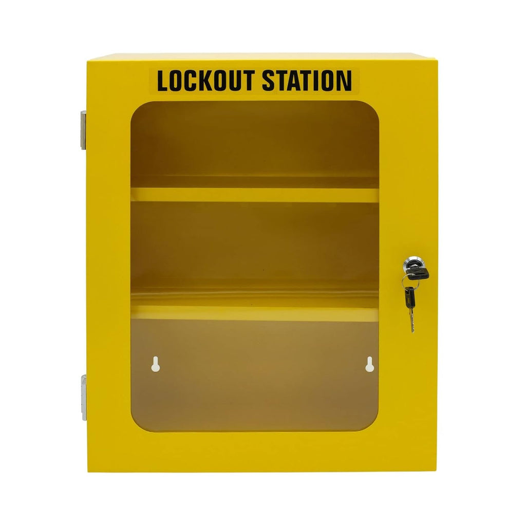 Lockout Tagout Storage Cabinet, 69 Piece Wall-Mountable Station I237