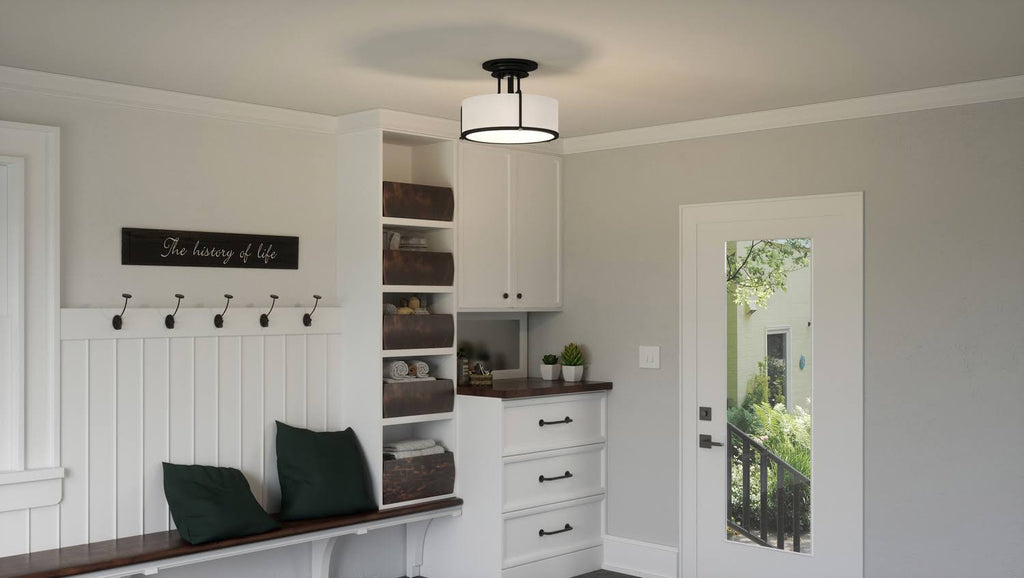 Earth Black 3-Light Semi-Flush Mount C7967