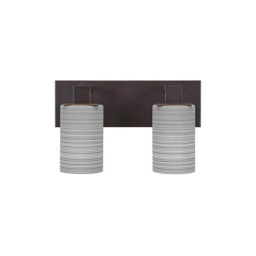 Two Light Bath Bar Dark Granite Finish with White Muslin Glass G311483
