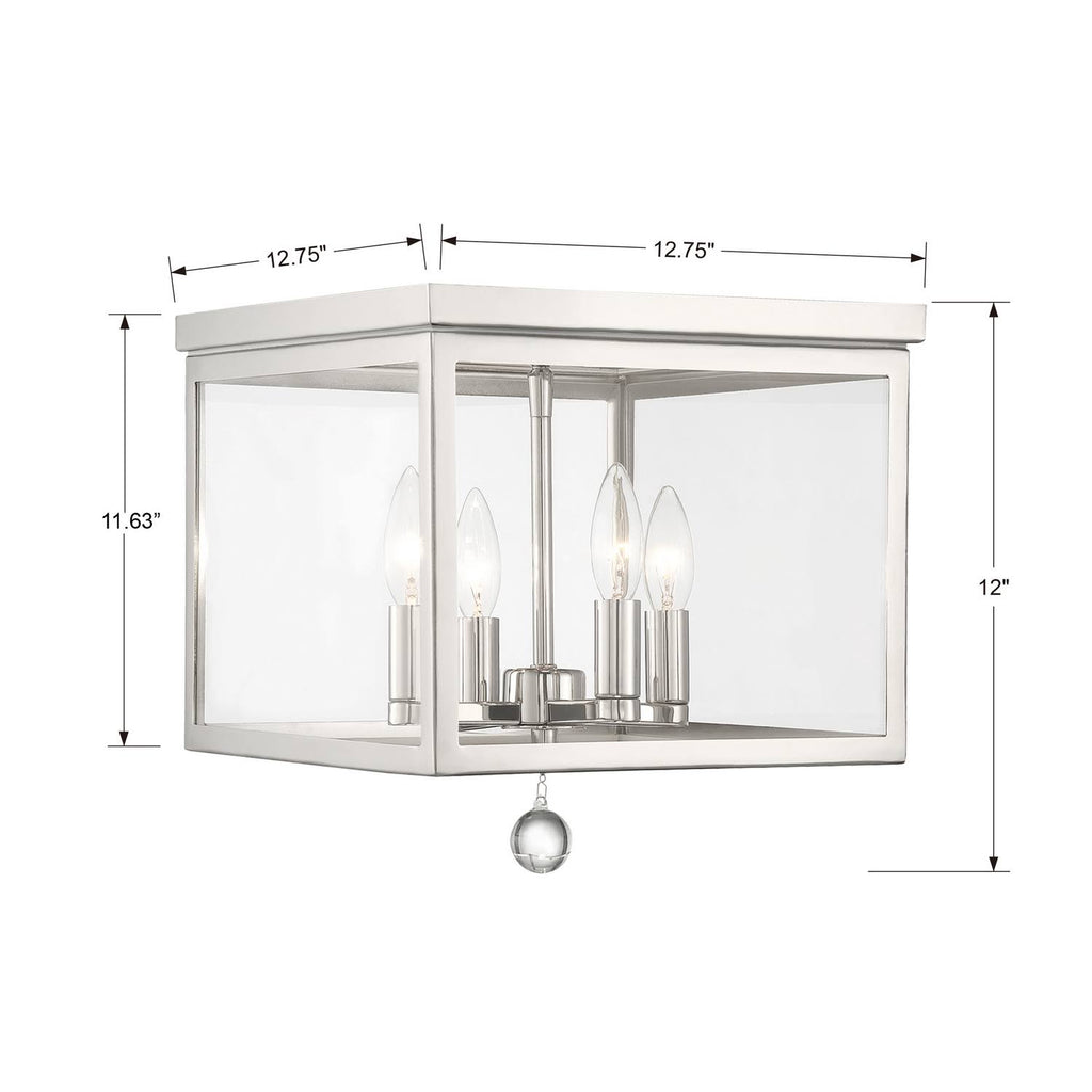 4-Light Ceiling Mount Nickel F49608