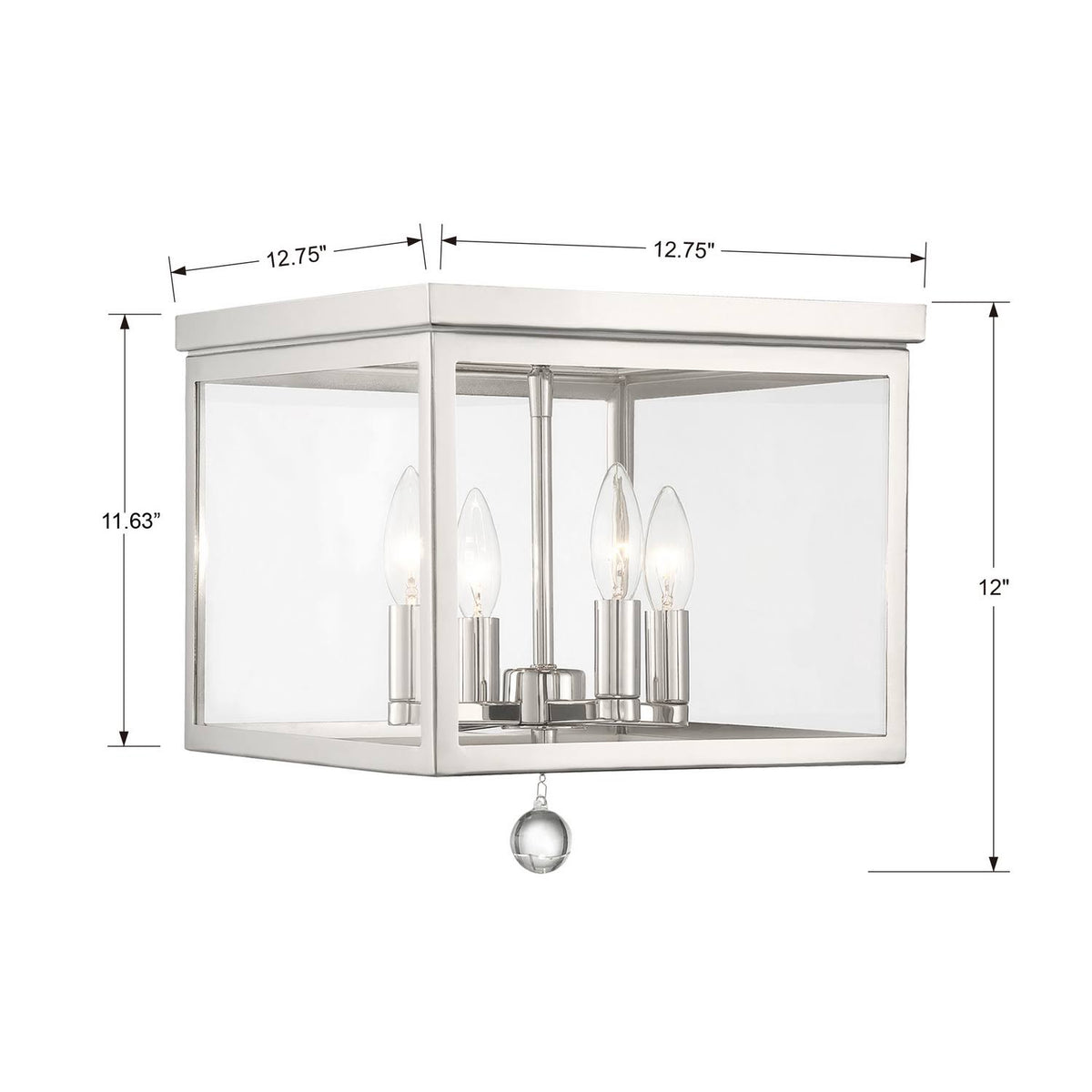 4-Light Ceiling Mount Nickel F49608