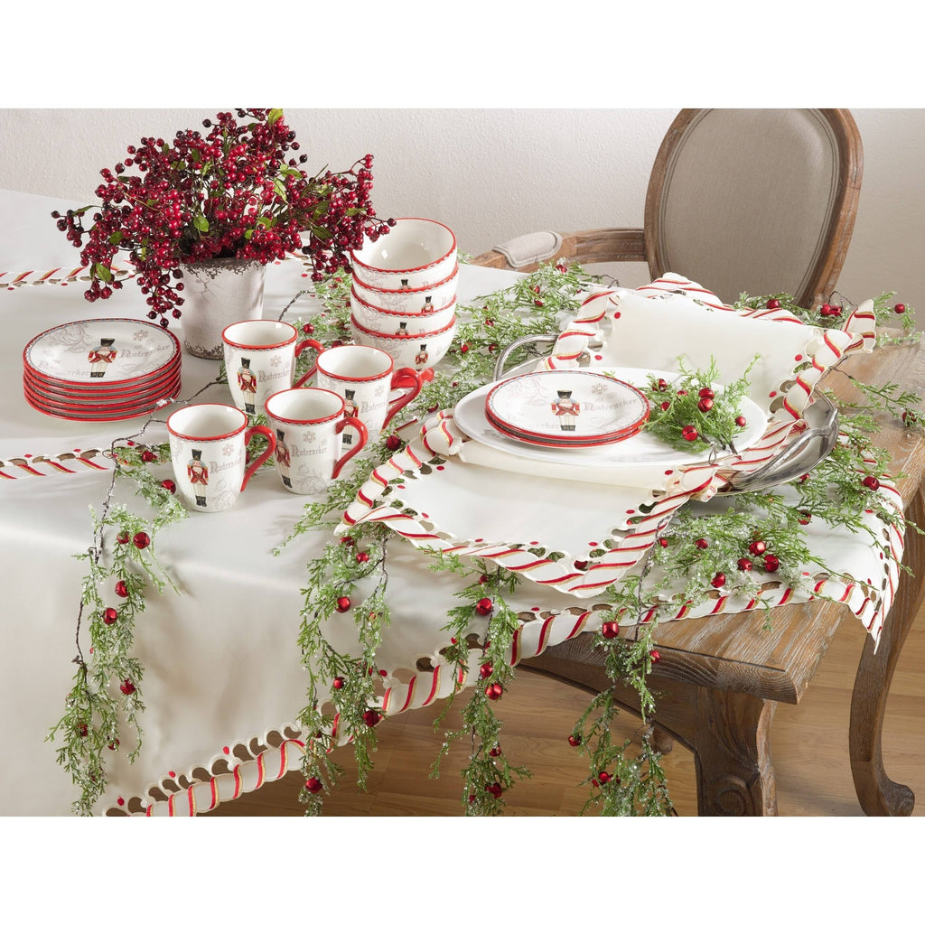 Candy Cane Design Holiday Christmas Tablecloth N5138