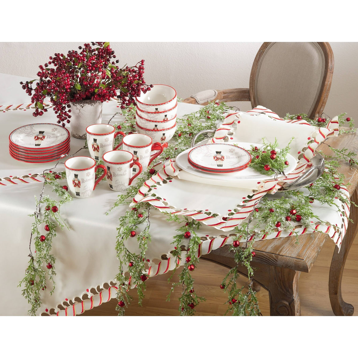 Candy Cane Design Holiday Christmas Tablecloth N5138