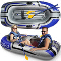 2 Person 74 inch Inflatable Fishing Boat with 2 Oars and Pump C91101