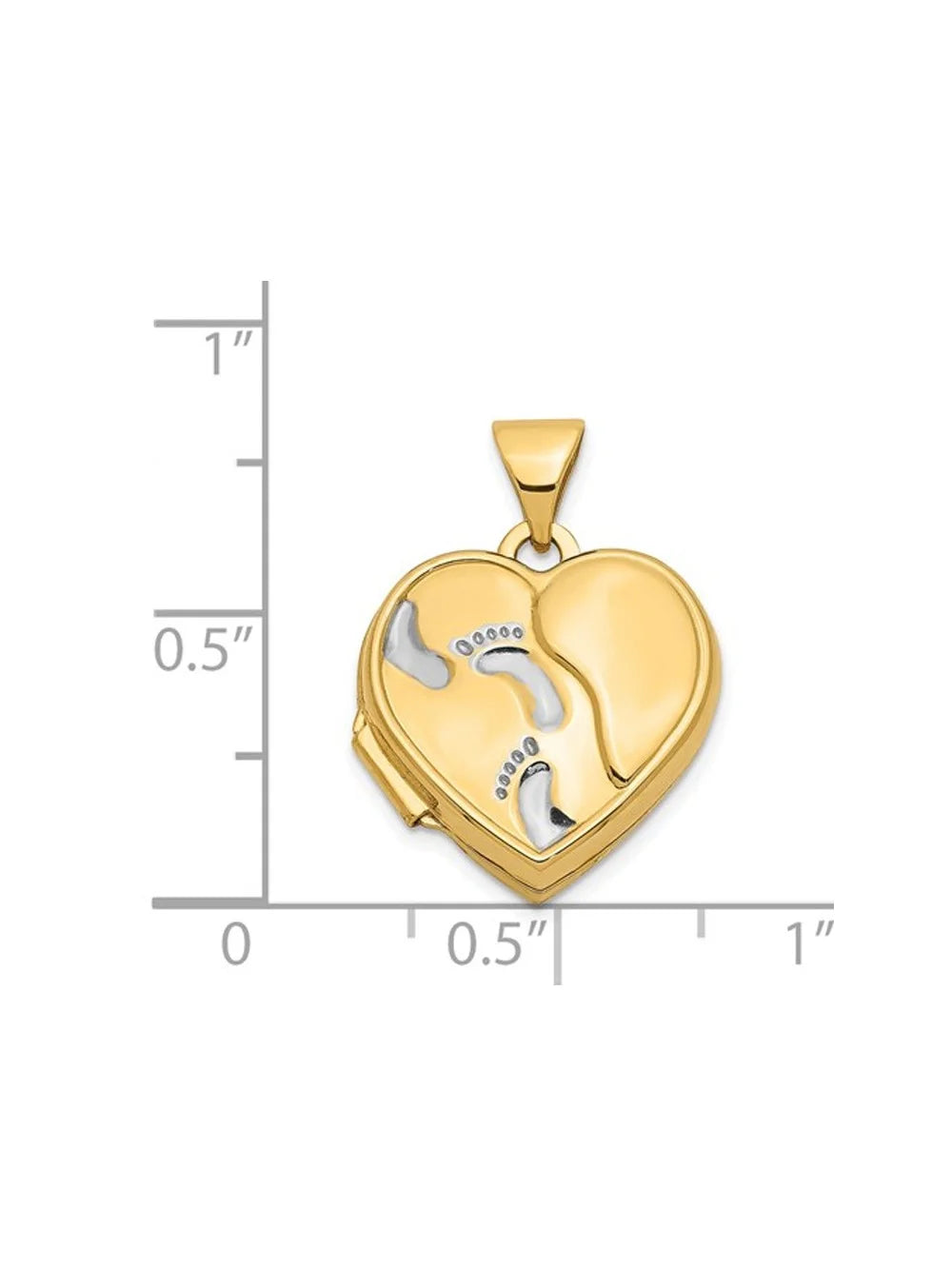14K Yellow Gold Heart Locket Pendant Necklace with Chain E3346