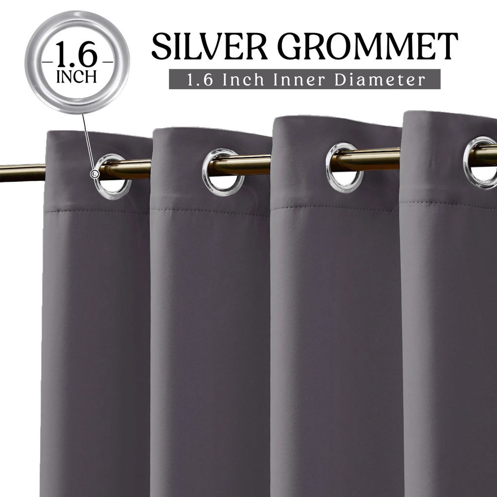 Gray Blackout Curtains Set of 2 52"x84" X539705