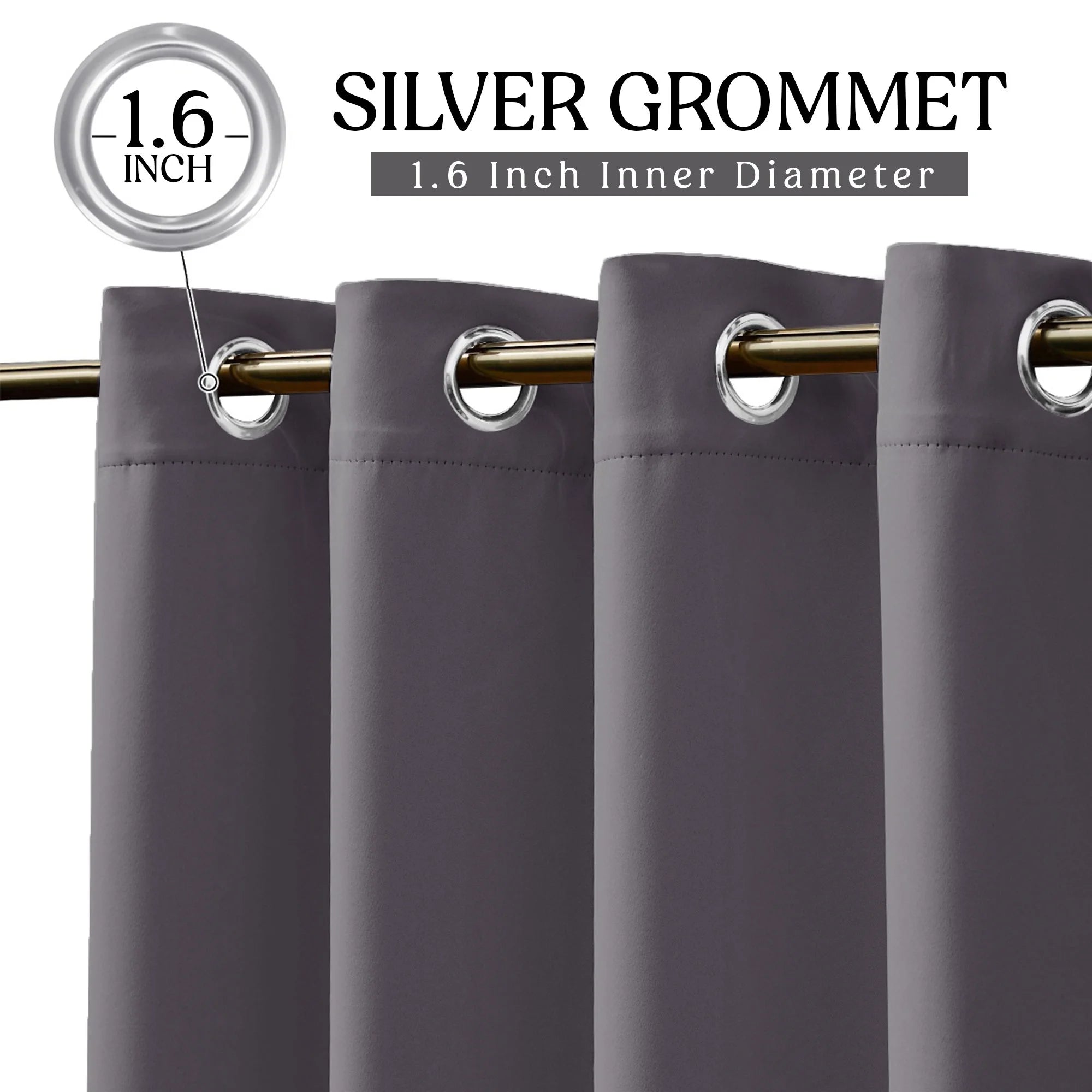 Gray Blackout Curtains Set of 2 52"x84" X539705