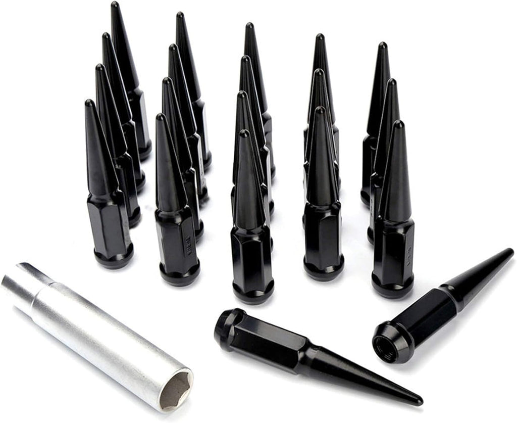 20PCs 9/16-18 Spike Purple Solid Steel Lug Nuts 4.5 INCHES Tall with Key Pack of 2 Q652900