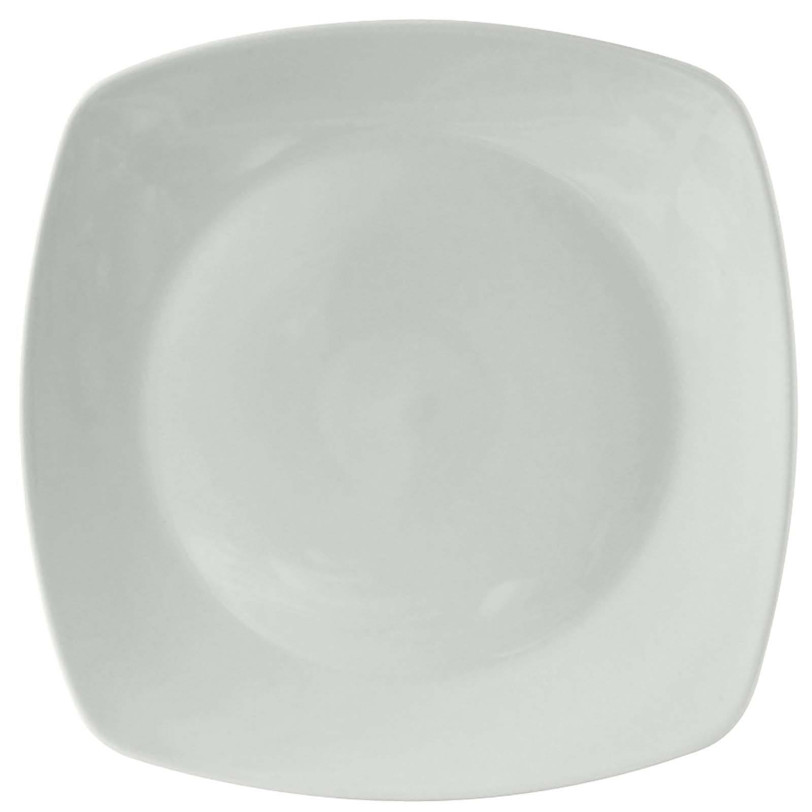 12 3/4x22 Porcelain White Square China Plate - 6/Case E4053