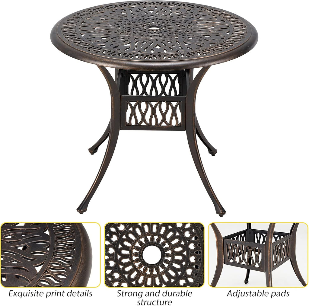 35.4 Cast Aluminum Patio Bistro Table A1986