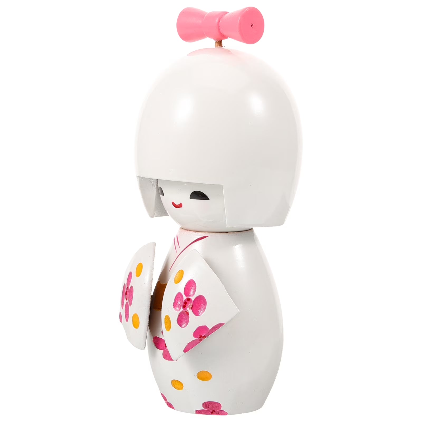 White Wood Kimono Doll Ornament G30037