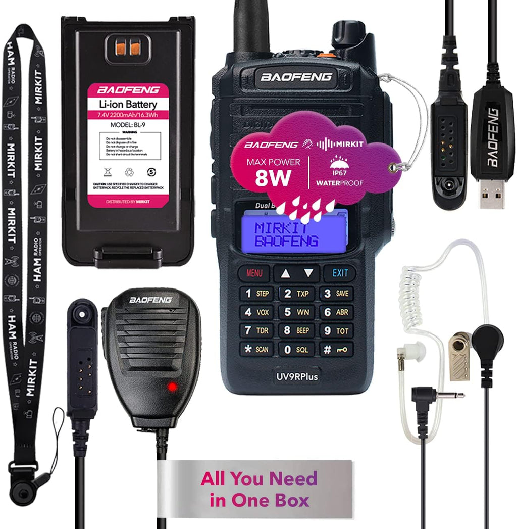 2pcs Waterproof Handheld Radio with USB Programming Cable & 2200mAh Battery O288