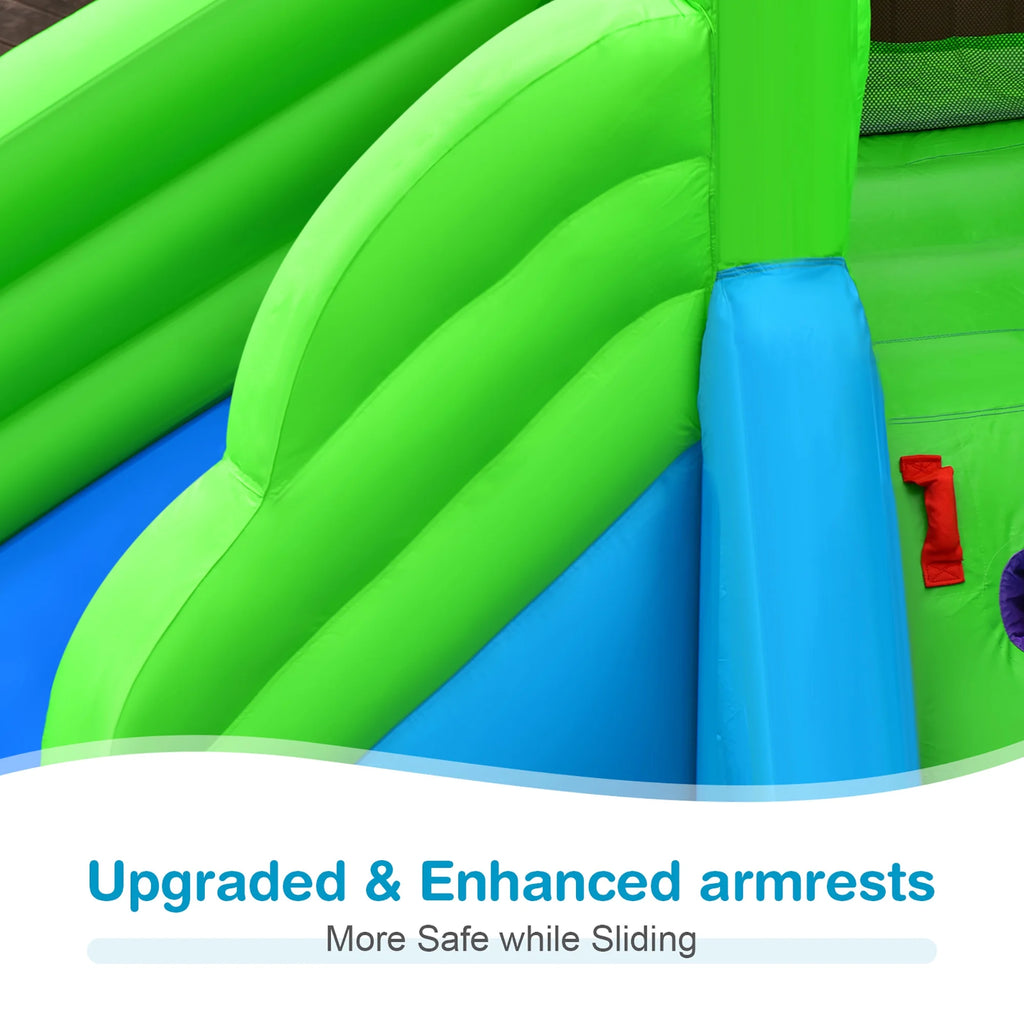 Inflatable Kid Bounce House with Dual Slide and Splash Pool P869