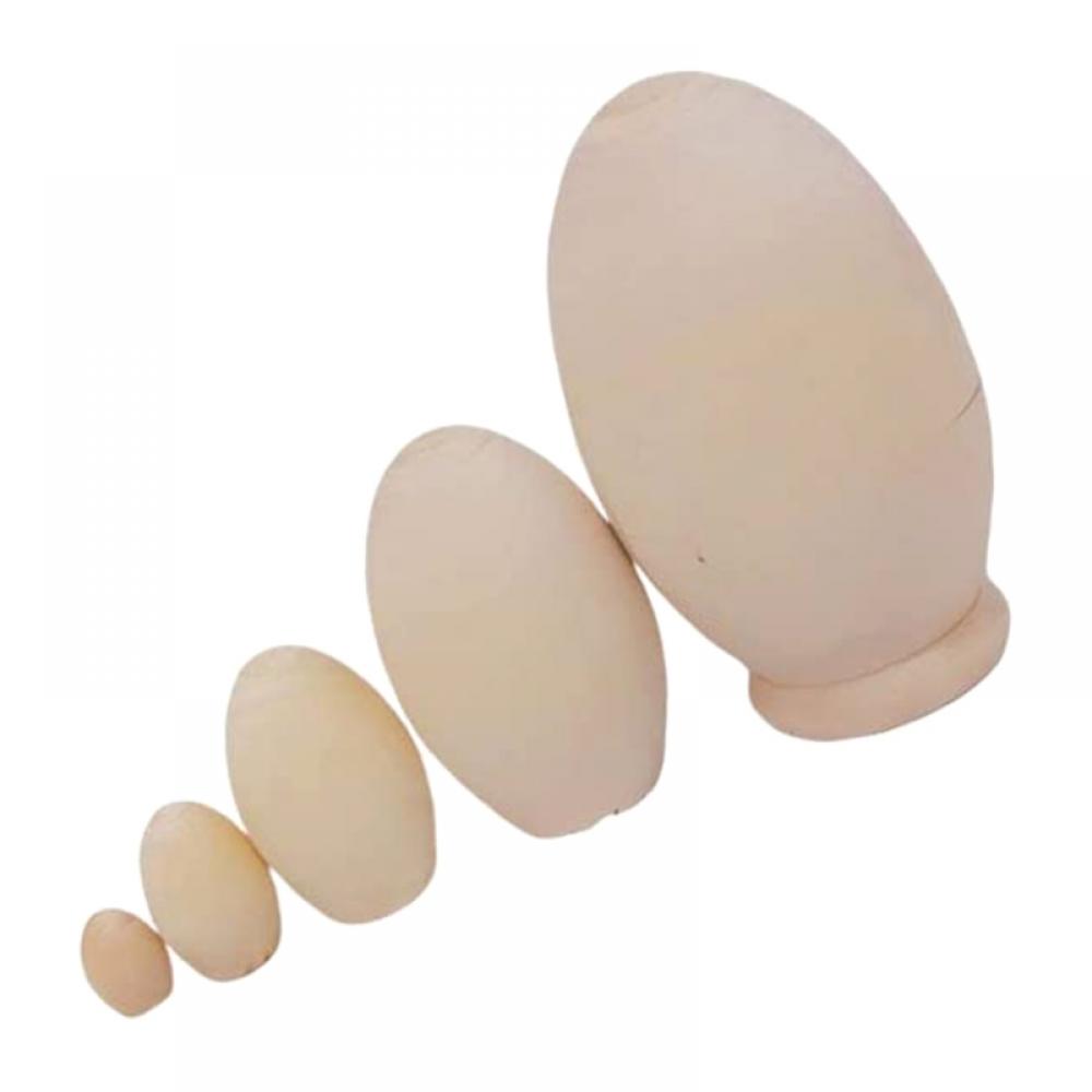 Unpainted Blank Wooden Matryoshka Dolls Set 5 Pieces M255