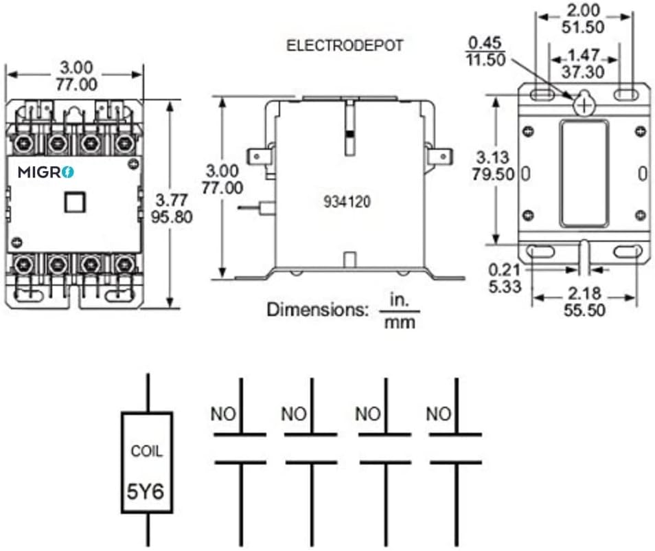 40 AMP 4 Pole 120V Contactor Pack of 2 S389