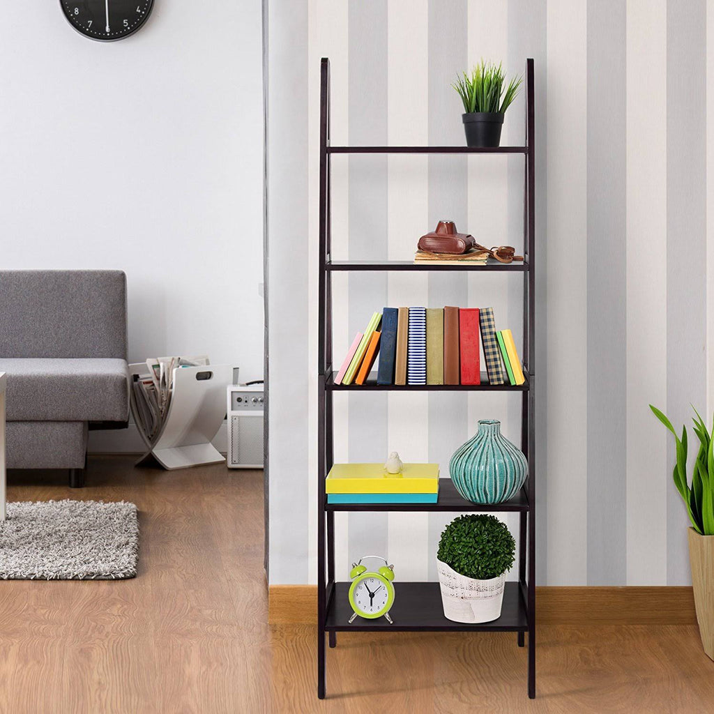 5 Shelf Ladder Bookcase, Espresso O27223