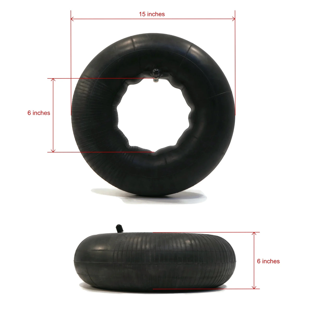 (2) Tire Inner Tubes 15x6x6 TR13 Straight Valve Stem O58660