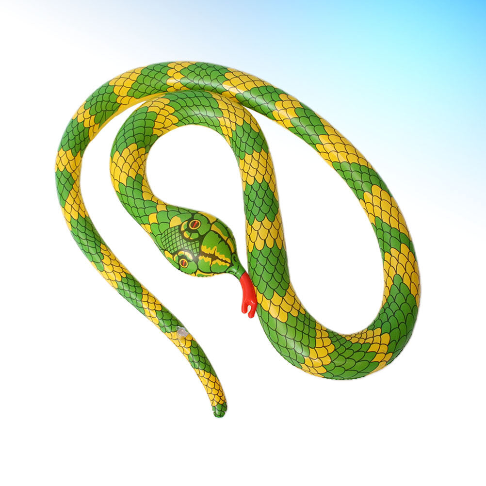 Yellow Simulate Inflatable Snake Model Toy I46043