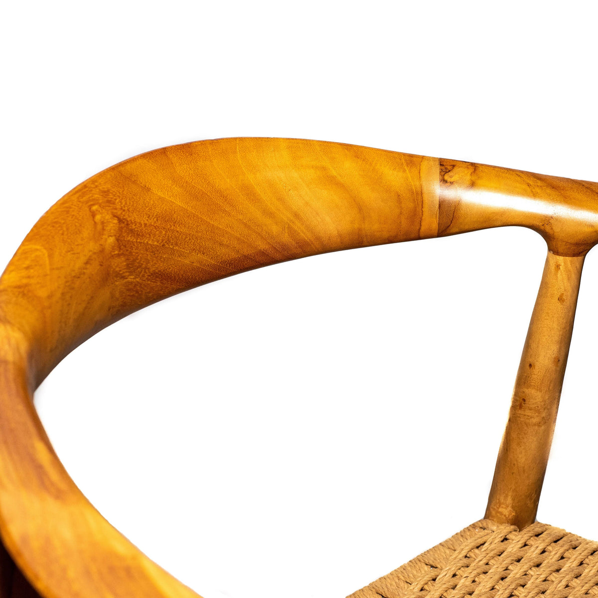 Natural Teak Wood Arm Chair with Rattan Seat K689