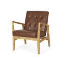 Cognac Brown Faux Leather Club Chair B275