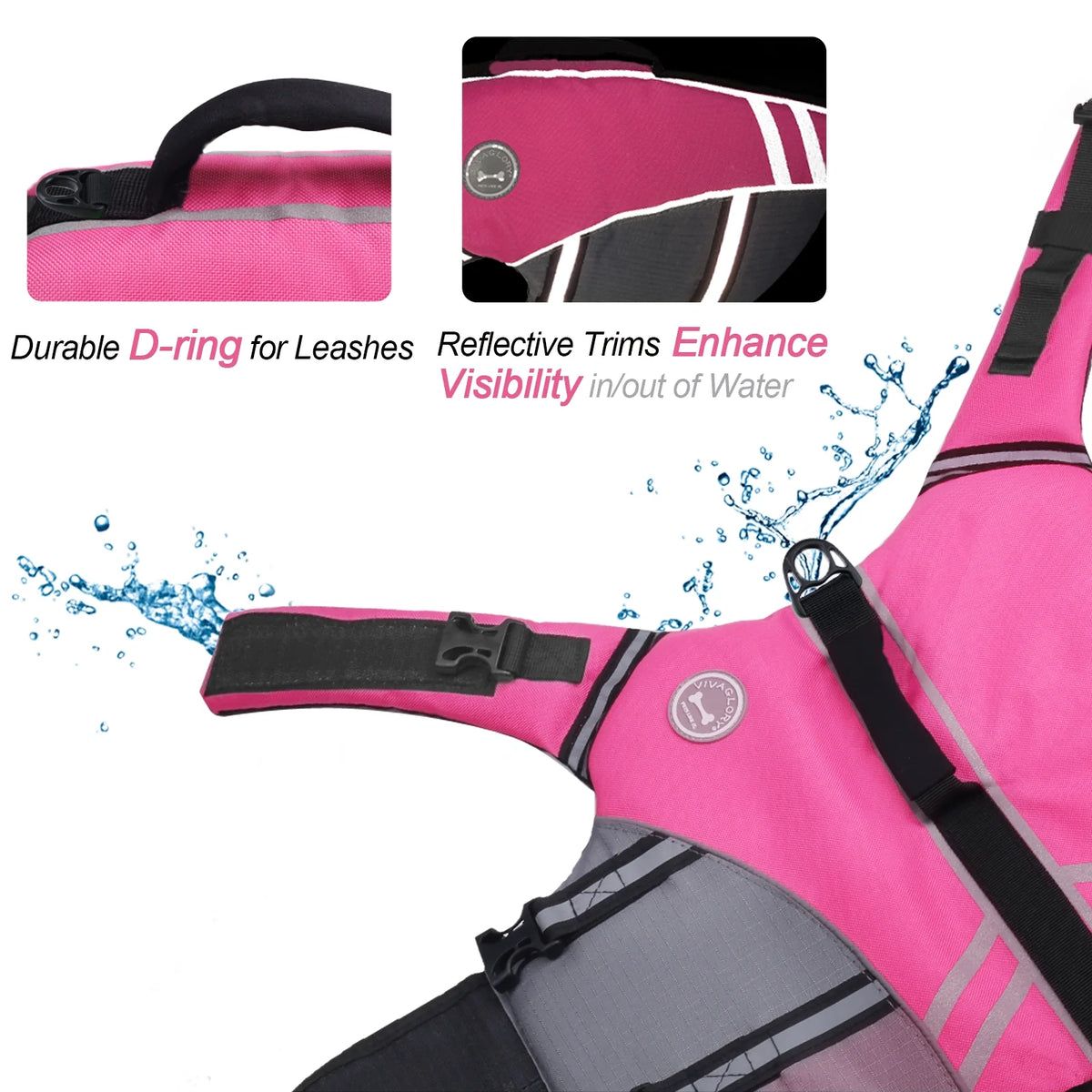 Pink Large Dog Life Jacket Vest D617419