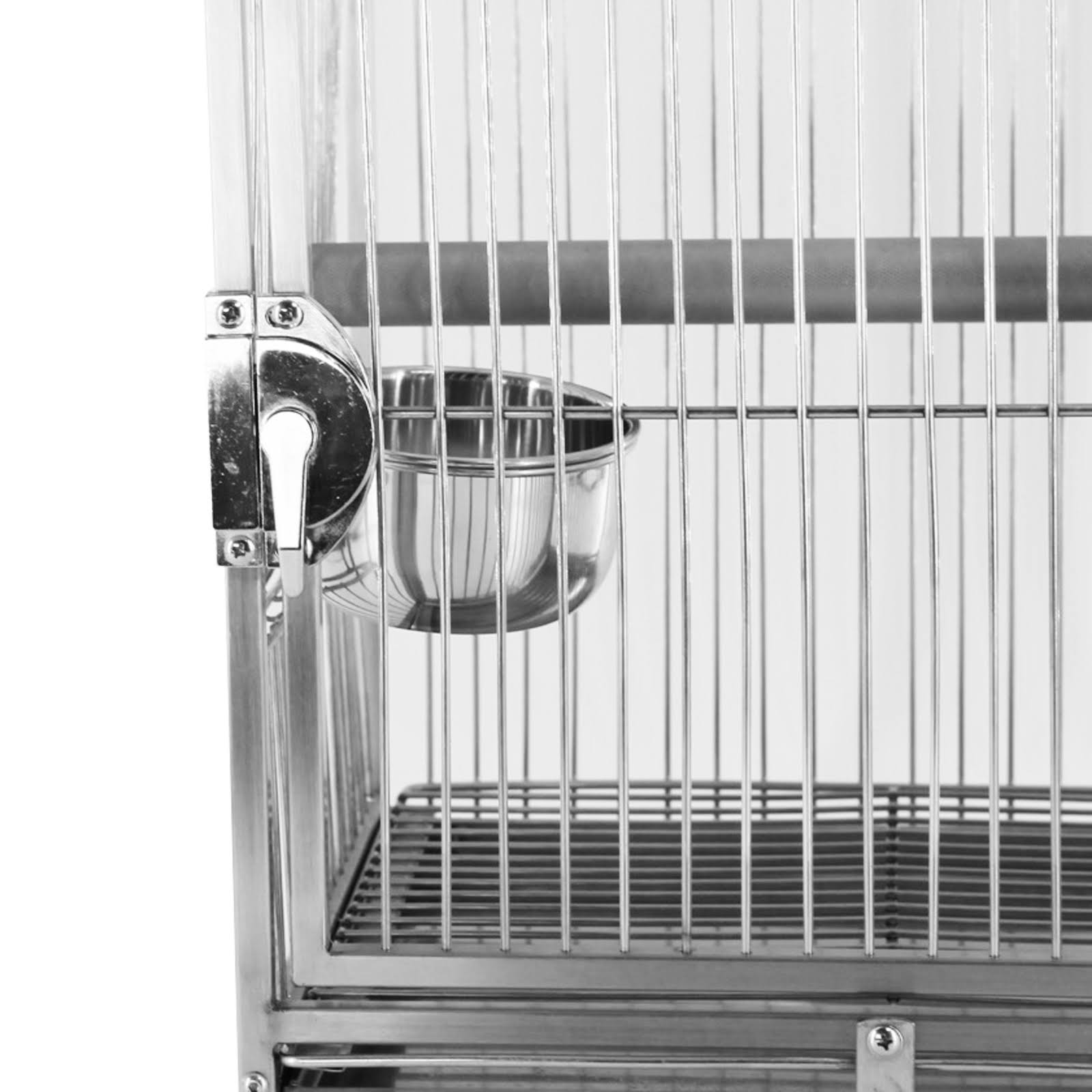 Stainless Steel Parrot Travel Cage Bird Cage Carrier with Handle Perch U919