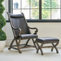 Gray Leather Chair & Ottoman Set B876