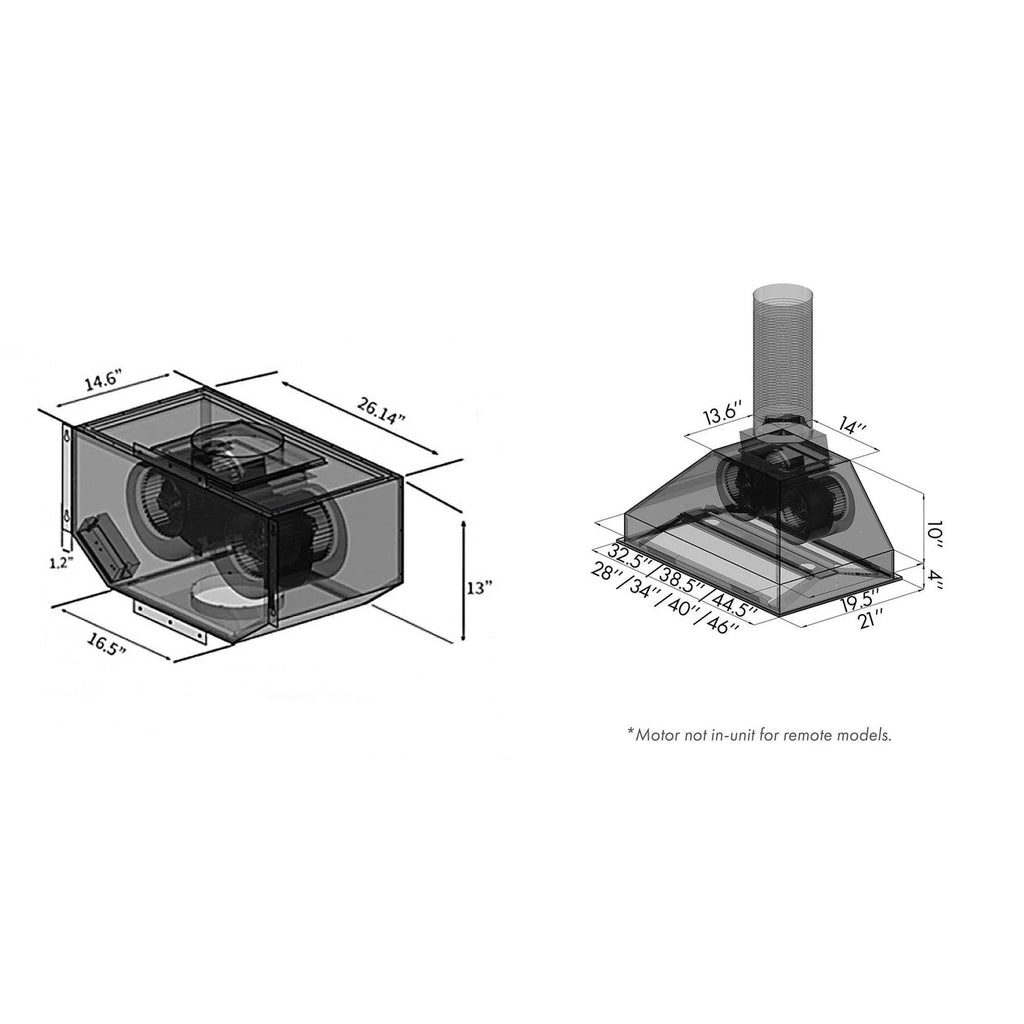 34 in. 400 CFM Remote Blower Range Hood Insert in Stainless Steel Q6319