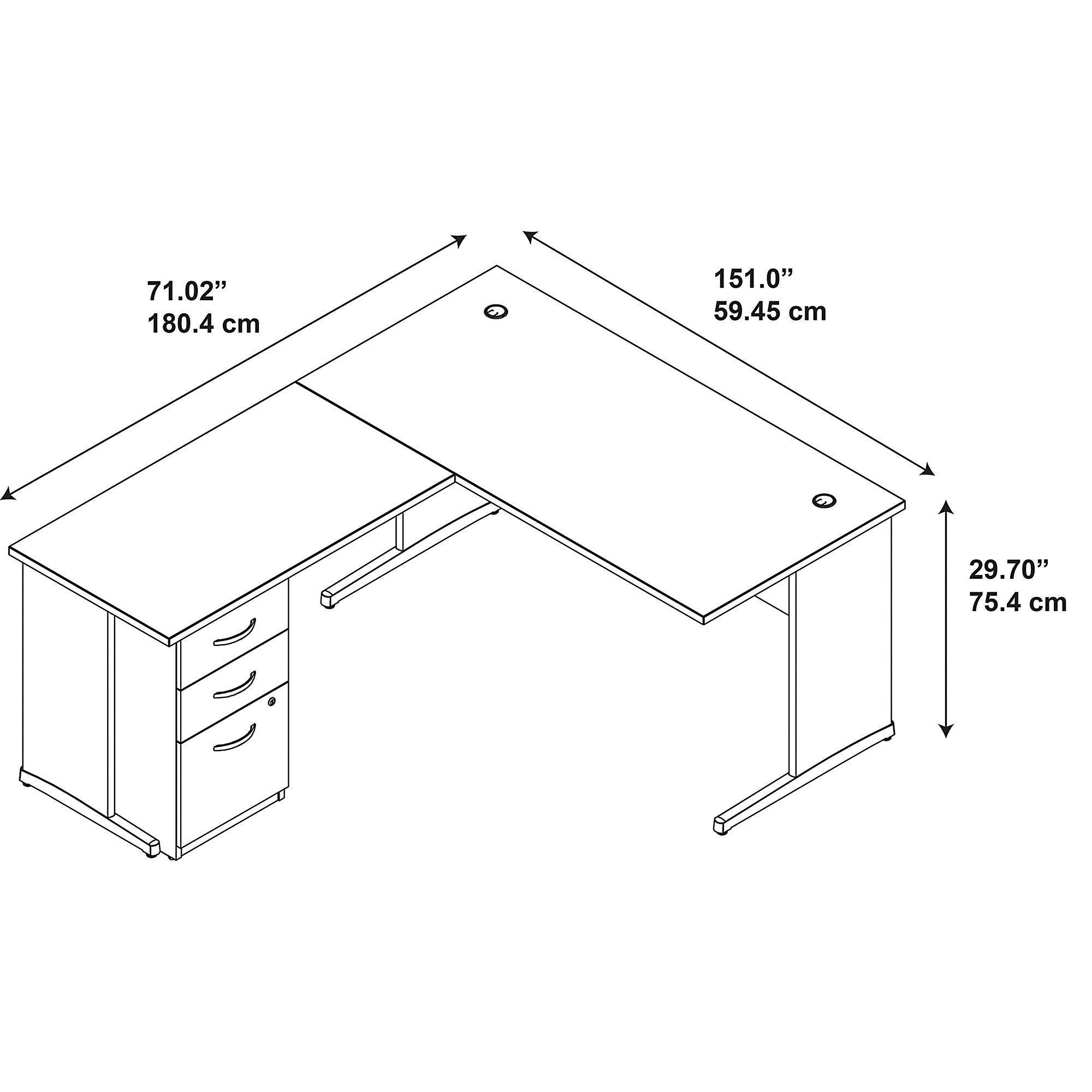 Mocha Cherry L Shaped Desk with Storage O956935