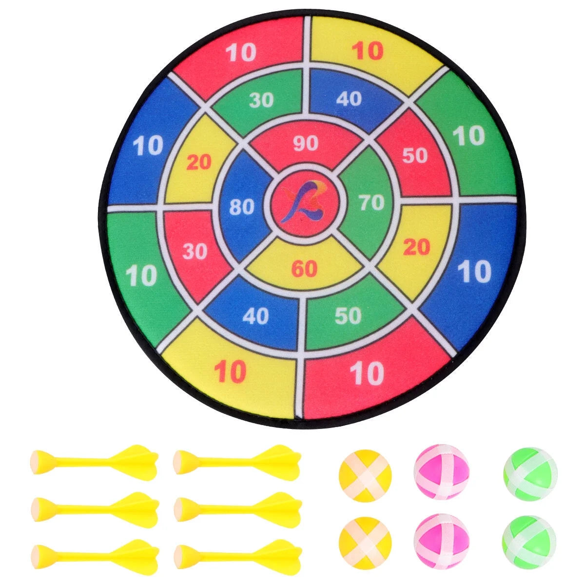 Safety Dart Board Toys Sticky Ball Shooting Toy (30cm, 6pcs Sticky Ball and 6pcs Darts) Y332