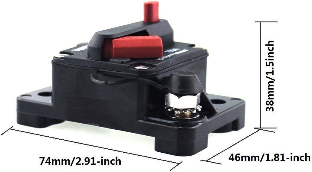 100 Amp Circuit Breaker 30A-300A with Manual Reset Waterproof Inline Fuse O1499