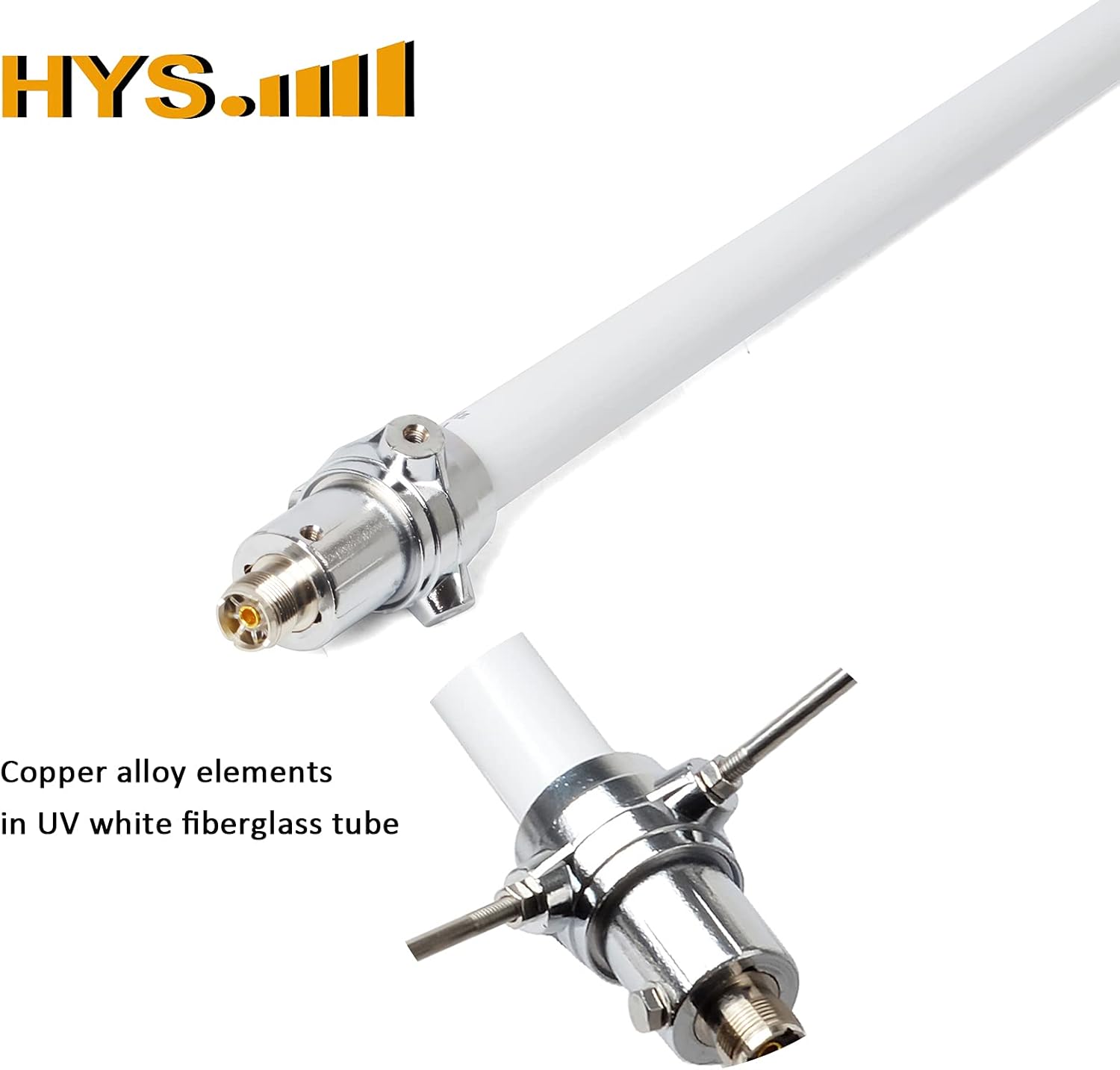 Dual Band Fiberglass Vertical Base Antenna 5.7ft, SO-239 Connector W689