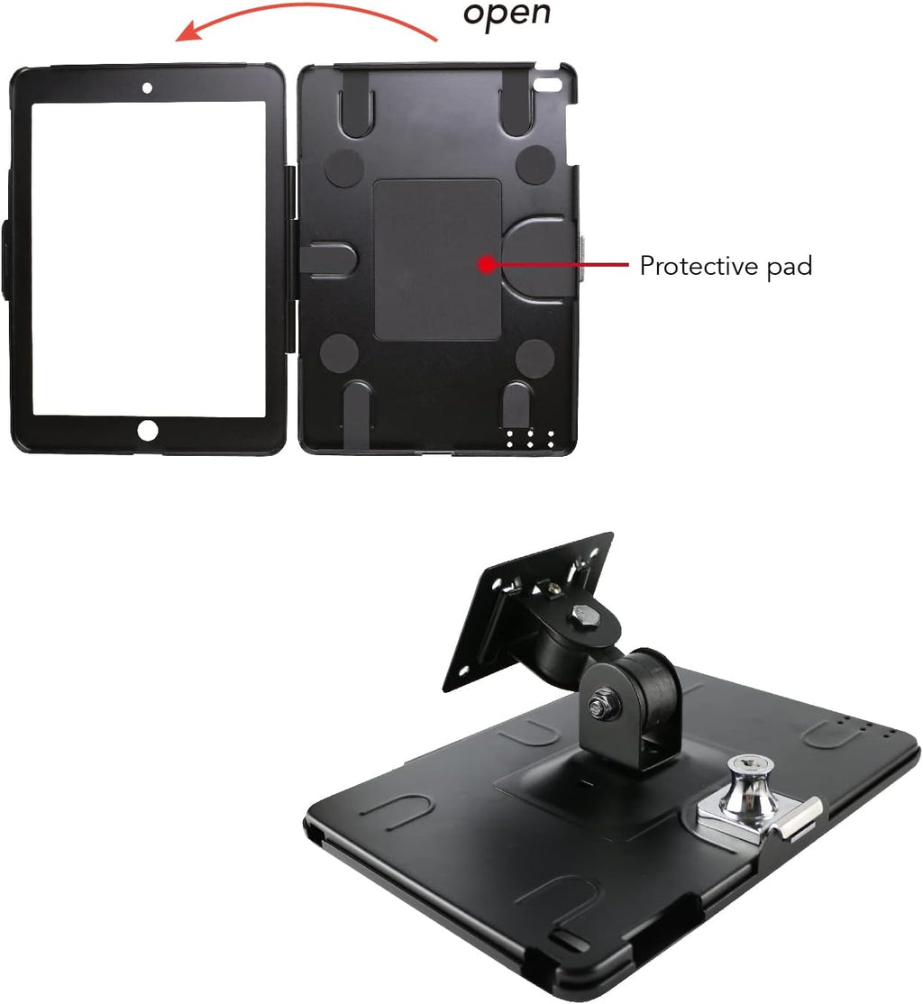 Black Metal Wall Mount Bracket for iPad 9.7-Inch with Anti Theft Lock K20732