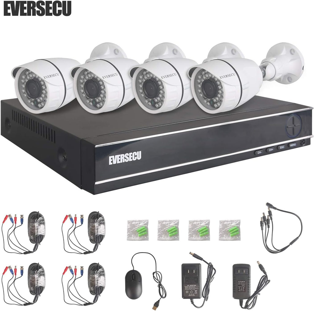 4 Channel 1080P DVR Security Camera System with 4 Weatherproof Cameras C3480