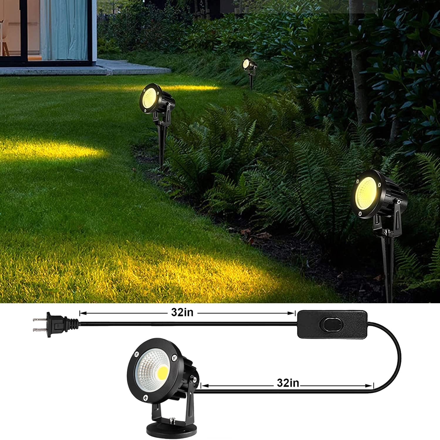 Warm White 12W LED Spot Lights (4 Pack) E556