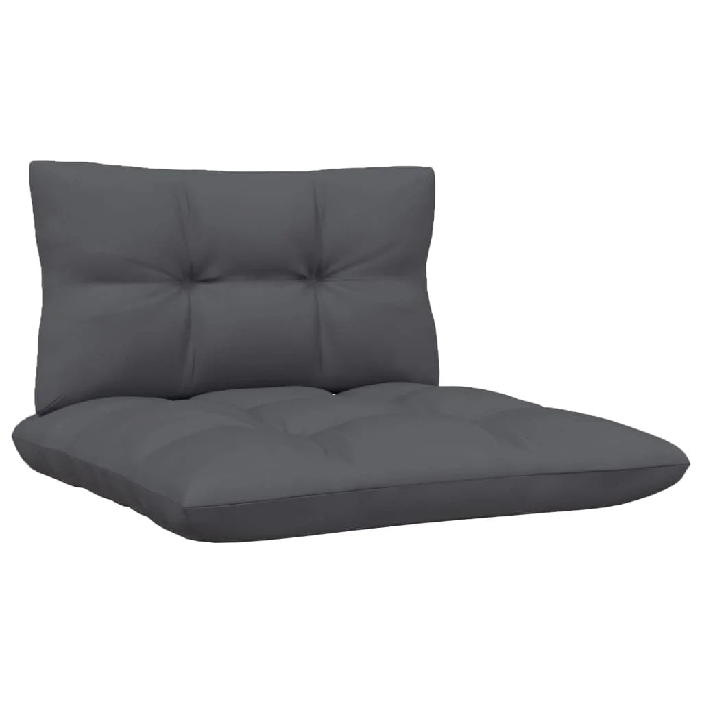 Gray Solid Pinewood Patio Sofa with Anthracite Cushions S598917