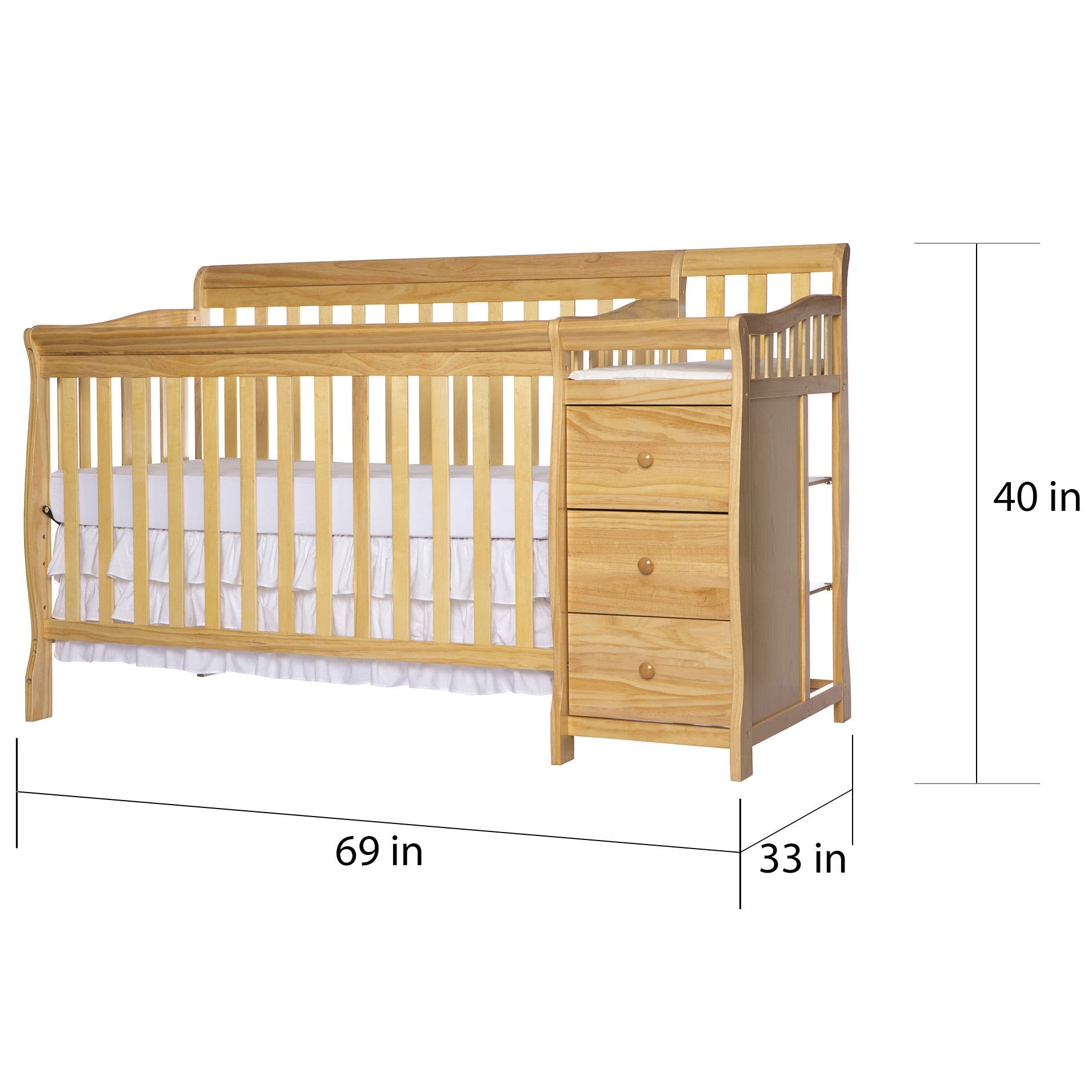 5-in-1 Convertible Crib with Changer - Natural J586