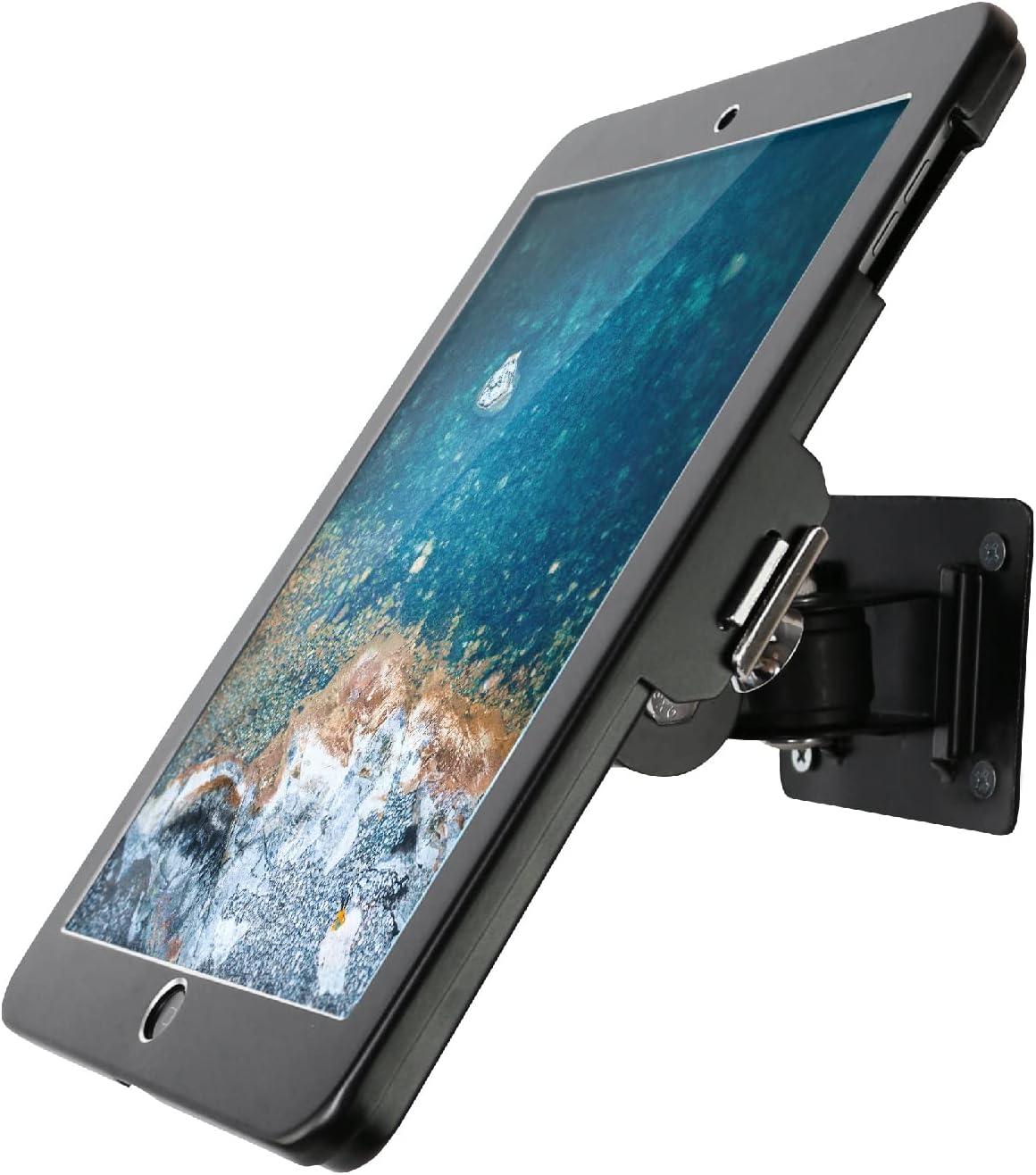 Black Metal Wall Mount Bracket for iPad 9.7-Inch with Anti Theft Lock K20732